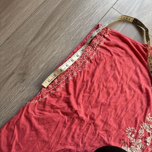 Johnny Was Tunic Top Womens 1X Embroidered Boho Floral Pink Passion Fruit Voile - Picture 4 of 10